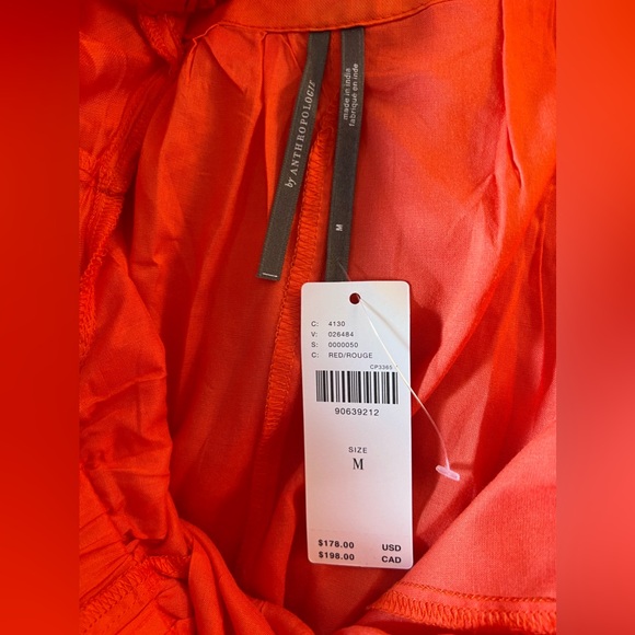 Anthropologie Off-The-Shoulder Tiered High-Low Midi Dress - Picture 13 of 13